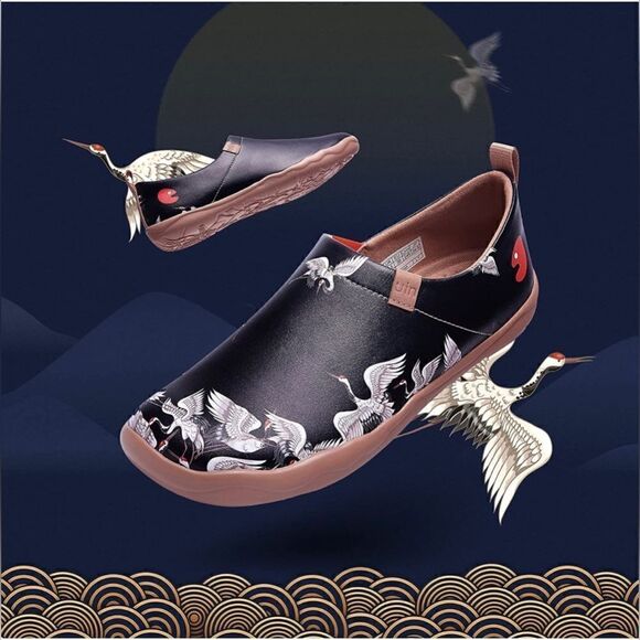 UIN Women's Walking Travel Shoes SlipOn Microfiber Casual Loafers(Crane in Dark) - Picture 3 of 7